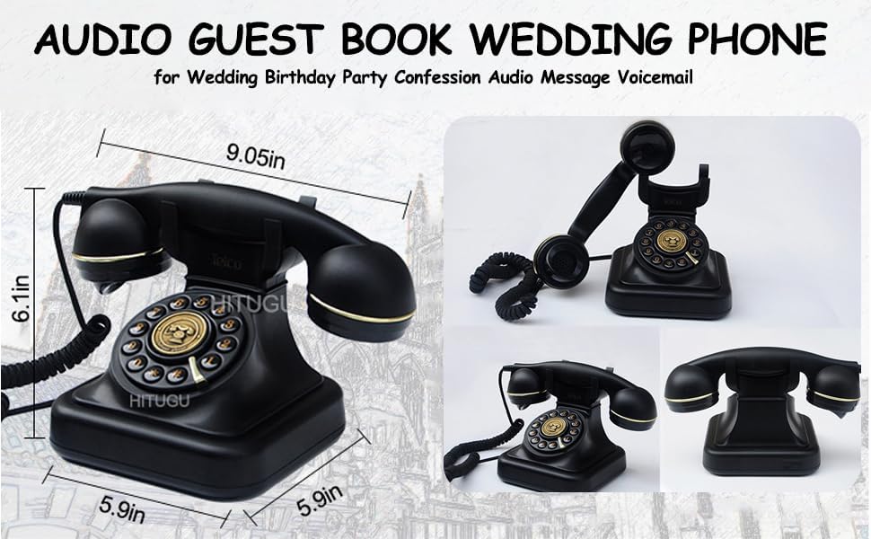 Audio Guest Book Wedding Phone- Record Customized Audio Messages with GuestBook – A Personal and Convenient Way to Preserve Your Special Occasions (Pure White) - Image 3