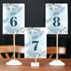 ANANYA FASHION & CRAFTS HUB Blue Watercolor Flower Wedding Table Number Cardss 1-100 Double Sided With Head Table For Reception Event Party Baby Shower Birthday 5x7 Inch - Image 3