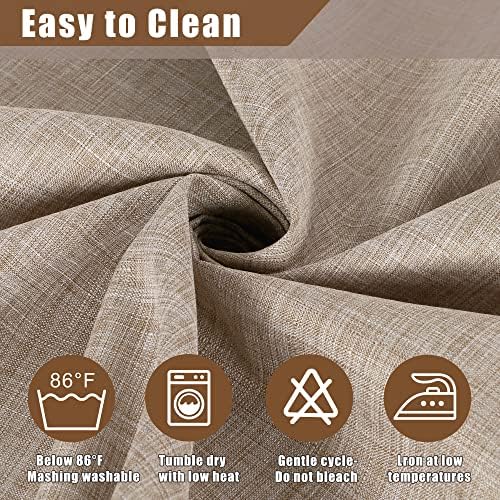 Fitable Faux Linen Round Tablecloths 60 Inches - 6 Pack Neutral Table Clothes Faux Burlap Table Covers for Kitchen, Dining Room, Party, Farmhouse, Outdoor (Great for 20"-48" Round Tables, Nature) - Image 5