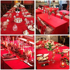 4 Pack Rectangle 60x102 Inch Red Polyester Table Cloth Washable Table Cover for Wedding Dining Table Buffet Parties Banquet Decoration（Red） - Image 6