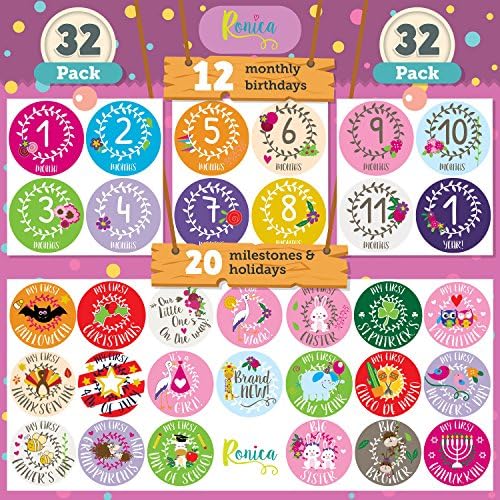 Ronica Baby Girl Gift Set with Baby Memory Book and Monthly Stickers, Modern Photo Journal, Keepsake Album for Girls, First 5 Years, Shower Gift Idea for Mom, Dad Or Grandparents - Image 6