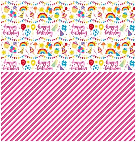 WRAPAHOLIC 30 Inch Jumbo Reversible Birthday Wrapping Paper - 30 Inch X 100 Feet Jumbo Roll - Birthday Party Design, Perfect for Celebration, Baby Shower and More Occasions - Image 6