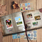 Adventure Book Scrapbook Travel Diary Photo Book with Embossed Letter Cover - Large DIY Handmade Memory Photo Album for Anniversary, Wedding, Baby Shower, Graduation(Darkolivegreen) - Image 5