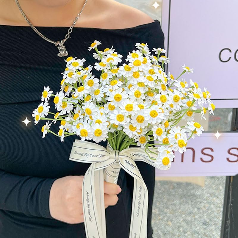 Small White Daisy Flowers Artificial,6 Bouquet/36Pcs 10 Inch Fake Daisies - Image 3