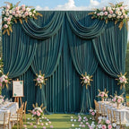 40x8ft Hunter Green Backdrop Curtain for Parties Wrinkle Free Fabric Backdrop Curtain Birthday Party Photo Backdrop Drapes for Wedding Baby Shower Christmas Photography Back Drop 8 Panels 5x8FT - Image 3