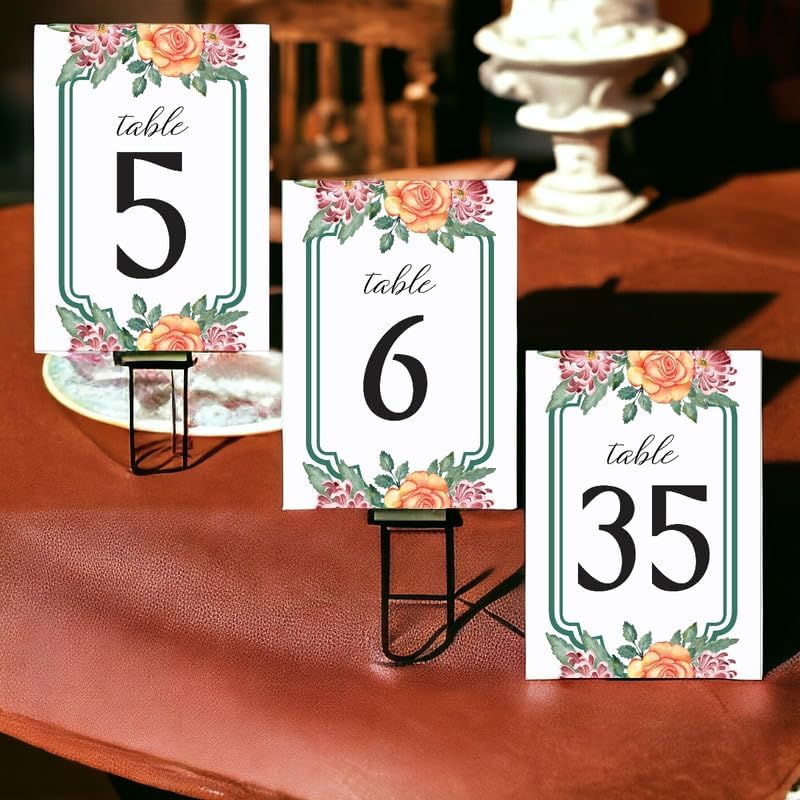 Flower Table Cards Number 1-100 Double Sided For Wedding Reception Event Party Baby Shower Birthday 4x6 - Image 4