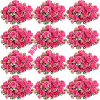 Peonies Artificial Flowers Bouquet, Lifelike Silk Fake Peonies with Stems for Home Table Centerpieces, Wedding, Party & DIY Bridal Floral Arrangements (12, Rose red) by Unknown