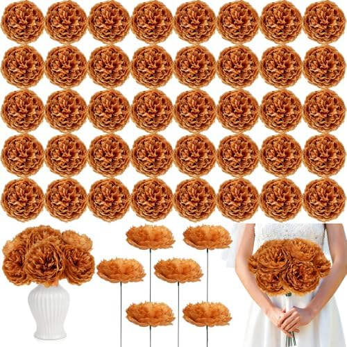 56 Pcs Peonies Artificial Flowers, 4.7’’ Fake Peonies - Dark Brown by Scawim