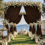 40ftx10ft Wrinkle Free Brown Backdrop Curtain - 10 Feet Photography Backdrop Drapes, Silky Polyester Back Drop Cloth for Wedding Baby Shower Balloon Arch Background - Image 7