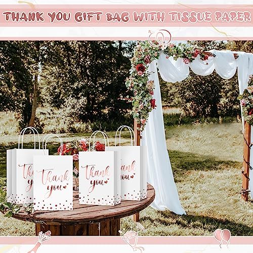 PerKoop 60 Pack Thank You Paper Gift Bags, Classic, Rose Gold - Image 6