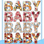 Mifoci 4 Pcs 13.7" Baby Charcuterie Board Letters Food Trays, Light Blue - Image 6