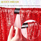Red Backdrop Curtain for Christmas Party, 6x8FT Sparkly Sequin Fabric - Image 5