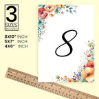 Multi Flower Design Table Number Cards Double Sided Party Table Numbers for Reception Baby Shower Anniversary Birthday Bridal Party 4x6 100 Pcs - Image 3