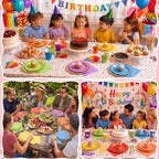 144 Pcs 48 Guests Rainbow Party Supplies Paper Plates and Napkins - Image 6