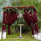 Burgundy Backdrop Curtains 20ftx10ft Christmas Polyester Photo Drapes - Image 6