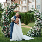 Fomcet Round Backdrop Stand White 8.5ft Circle Arch Metal Wedding Arch - Image 5