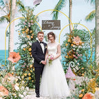 Wokceer Wedding Arch Backdrop Stand 8FT, 7.2FT, 6.6FT Set of 3 Gold Metal Arch Backdrop Stand for Wedding Ceremony Baby Shower Birthday Party Garden Floral Balloon Arch Decoration - Image 3