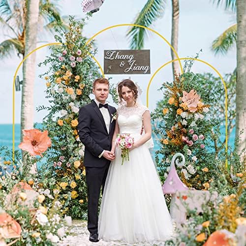 Wokceer Wedding Arch Backdrop Stand 8FT, 7.2FT, 6.6FT Set of 3 Gold Metal Arch Backdrop Stand for Wedding Ceremony Baby Shower Birthday Party Garden Floral Balloon Arch Decoration - Image 3
