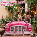 Wesiti 1 Set Large 1950s Photo Prop Party Decoration Convertible Cardboard Cutout Standup Havana Nights Party Decoration 50s Photo Backdrop Decor for Havana Night 50s Parties Supply(Rose Red,Retro) - Image 2