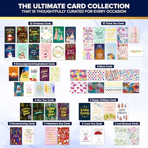Decorably 110 Pack Gold Foil 5x7in All Occasion Cards Assortment Box Set - Image 3