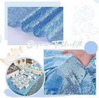SoarDream Baby Blue Sequin Tablecloth 90"x156" Baby Shower Table Cloth - Image 3