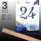 Blue Leafy Wedding Table Number Cardss 1-100 Double Sided For Reception Event Party Baby Shower Birthday 4x6 - Image 4