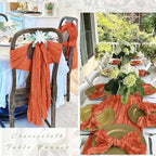 25 Pack Orange Cheesecloth Table Runner 17 x 108 Inch Gauze Table Runner Fabric Semi Sheer Cheese Cloth Table Runner Bulk for Rustic Romantic Wedding Baby Shower Table Decoration - Image 3