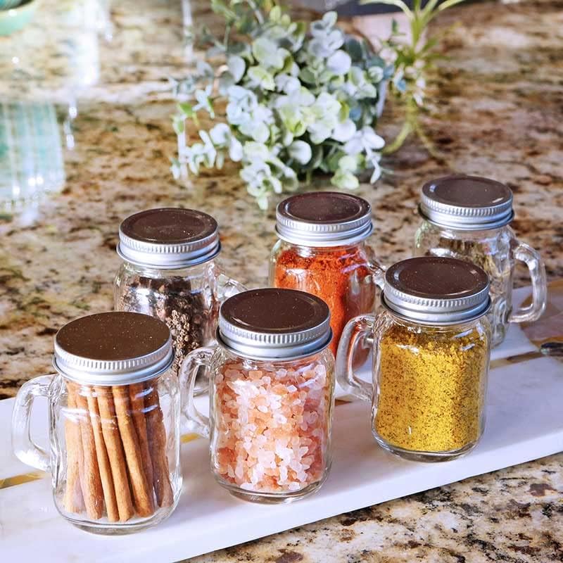 Kate Aspen 36PCS Small 4 oz. Glass Jars with Lids and Handles, Mini Mason Jars Mugs, Drinking Glass and DIY Favor Decor, Wide Mouth - Image 5