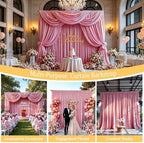 Gallety Pink Backdrop Curtains for Wedding, Polyester Photography Backdrops Curtains - 20FT x 10FT Wall Curtains with Rod Pockets for Celebration,Birthday, Baby Baptism,Graduation Decorations - Image 4