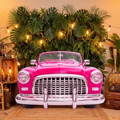 Wesiti 1 Set Large 1950s Photo Prop Party Decoration Convertible Cardboard Cutout Standup Havana Nights Party Decoration 50s Photo Backdrop Decor for Havana Night 50s Parties Supply(Rose Red,Retro) by Unteilti