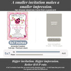 20 Custom Baby Shower Invitations with Envelopes – Personalized Little Lady Pink Ladybug 5x7 Invite Set | Fully Customizable, Proof Included, Customizable Kit of Matching Thank You Cards, Stickers & Diaper Raffle Tickets | Made in USA - Image 7