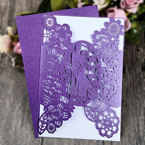 FOMTOR 40-Pack Blue Laser Cut Wedding Invitation Cards Set w/Envelopes & Inserts & Seals – for Wedding, Bridal Shower, Baby Shower, Graduation, Birthday Party, Engagement, Anniversary - Image 4