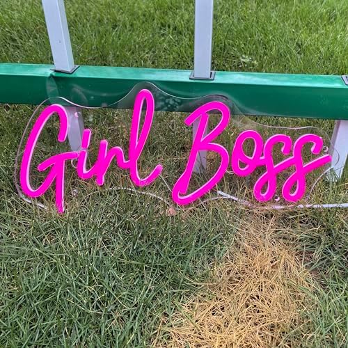 Girl Boss Neon Sign For Baby Birthday Decorations, Pink USB Led Light Up Signs for Girls Bedroom, Girl Boss Office Decor, Neon Wall Art Gift For Boss (15.7x7in) by GSHIXIN