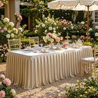 6ft Taupe Satin Tablecloths for Rectangle Tables Shiny Spandex Table Cover - Image 2