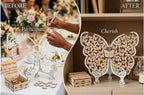 61 Pcs Butterfly Guest Book Alternative, Rustic Drop Wooden Signs for Wedding, Quinceañera, Parties, 60 Small Wooden Butterflies with Box, Unique Celebration Decor - Image 6