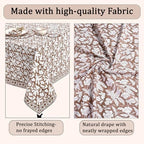 Ridhi Oak Brown Hand Block Print Cotton Rectangle Tablecloth 90 x 60 Inch - Image 6
