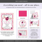 50 Custom Baby Shower Invitations with Envelopes – Personalized Little Lady Pink Ladybug 5x7 Invite Set | Fully Customizable, Proof Included, Customizable Kit of Matching Thank You Cards, Stickers & Diaper Raffle Tickets | Made in USA - Image 6