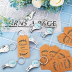 50 Sets Bottle Openers Baby Shower Return Favors for Guest Nail Clipper Bottle Opener Decorations with Thank You Tags Organza Bags for Baby Shower Gender Revel Party Souvenirs(Cute Elephant) - Image 3