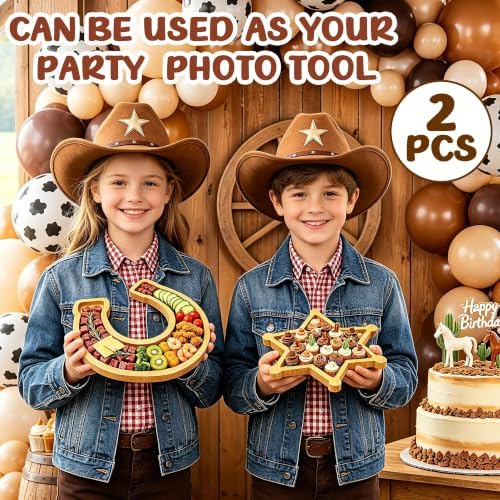 Western Party Decorations Wooden Cowboy Baby Shower Charcuterie Board Trays - Image 4