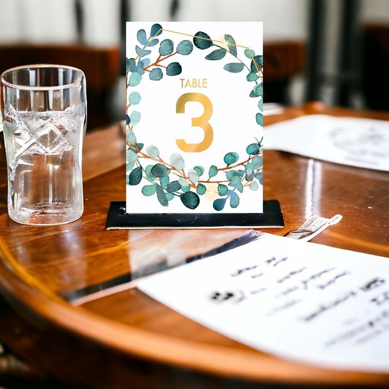 Eucalyptus Table Cards Number 1-50 Double Sided For Wedding Reception Event Party Baby Shower Birthday 4x6, AT-TABLE-CARD-838 - Image 3