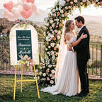 57.5" Tall Gold Metal Easel Stand for Sign,Heavy Duty Art Easel with Adjustable Chain,Tripod Structure,4-Level Height—Easels for Wedding Welcome Sign Holder,Baby Shower Poster,Birthday Party,Posters - Image 2
