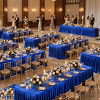 6 Pack Royal Blue Satin Table Clothes for 8 Foot Rectangle Tables - 8FT Wrinkle Resistant Glitter Rectangle Tablecloths, Party Table Covers for Wedding Banquet, Baby Shower, Birthday, Holiday Dinner - Image 3