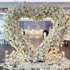 Φ 8ft(2.4M) Heart Shaped White Metal Balloon Arch Stand Frame Display Kit，Love Balloon Arch Frame for Proposal, Wedding, Valentine’s Day, Bridal, Birthday Party Decorations - Image 3