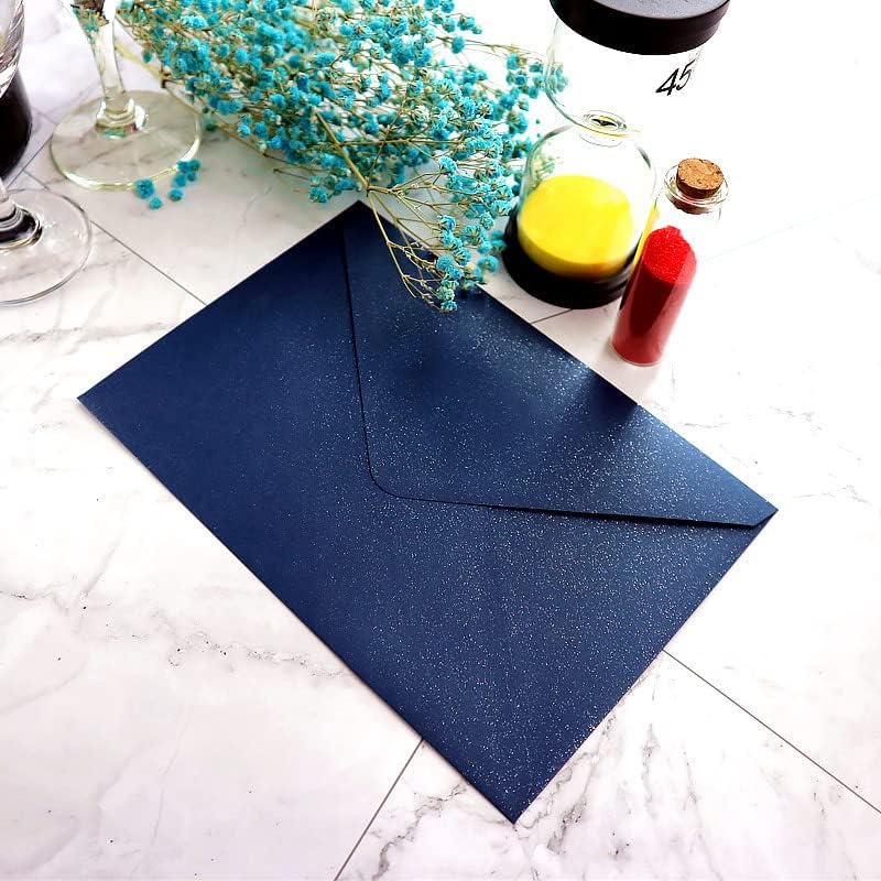50sets Green Laser Cut Wedding Invitations Card Rose Greeting Cards Envelopes Invitation for Wedding Birthday Baby Graduation Party Supplies (Whole sets, Navy) - Image 5