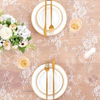 Lace Tablecloth Rectangular 2 Pieces 60 x 120 Inch White Wedding Overlay - Image 4
