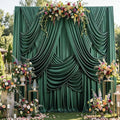 20ftx12ft Hunter Green Backdrop Curtains for Parties, Wrinkle Free Polyester Hunter Green Photo Backdrop Drapes 4 Panels 12 ft Long Back Drop Cloth for Wedding Birthday Photography Background Party by Htper
