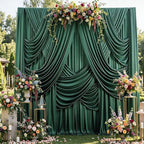 20ftx15ft Hunter Green Backdrop Curtains for Parties, Wrinkle Free Polyester Hunter Green Photo Backdrop Drapes 4 Panels 15 ft Long Back Drop Cloth for Wedding Birthday Photography Background Party by Htper