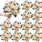 12 Bundles Peonies Artificial Flowers & Pack of 8 Baby Shower Centerpieces for Tables - Image 2
