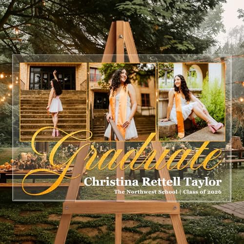 Personalized Graduation Yard Sign with Photos – Clear Acrylic Sign for High School Senior Graduation, Class of 2026, Custom Photo Graduation Decoration for Outdoor Yard Display by Mapileng%E2%84%A2