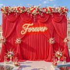 40x15ft Red Backdrop Curtains for Parties Wedding Photo Wrinkle Free Red - Image 2